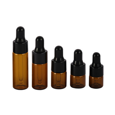 1 ml 2 ml 3 ml 4 ml 5 ml Amber Mini Glass Dropper Flasjes Essentiële Olie Monsternummer Dropper Flasje