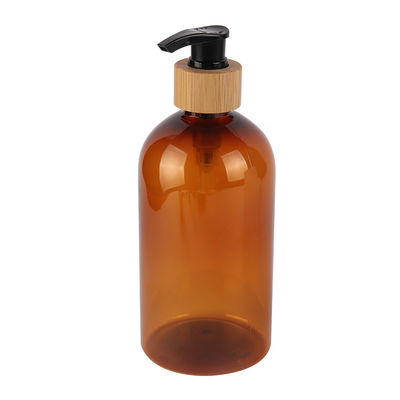 200 ml 300 ml 500 ml hervulbare Amber lotion fles met natuurlijke bamboe lotion pomp