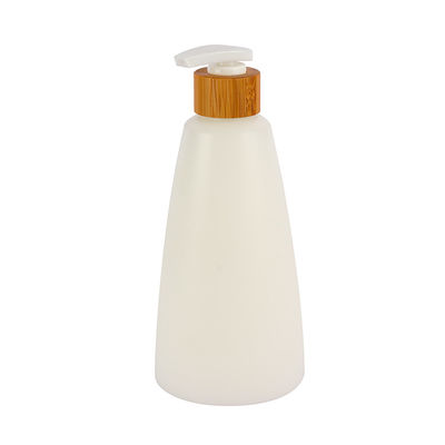 200ml 300ml 500ml 7oz 10oz 16oz hervulbare conische HDPE lotion fles met natuurlijke bamboe