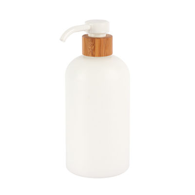 Natuurlijke bamboe lotion pomp met lange spuitstukken 200 ml 250 ml 300 ml 500 ml ronde schouder HDPE fles