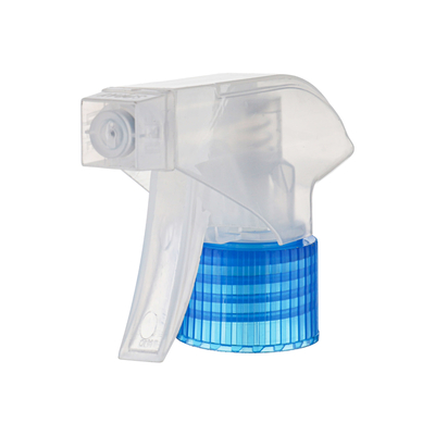 28/410 doorschijnende blauwe plastic fles continue sproeier - Schuim plastic trigger sproeikop voor reinigingsflessen